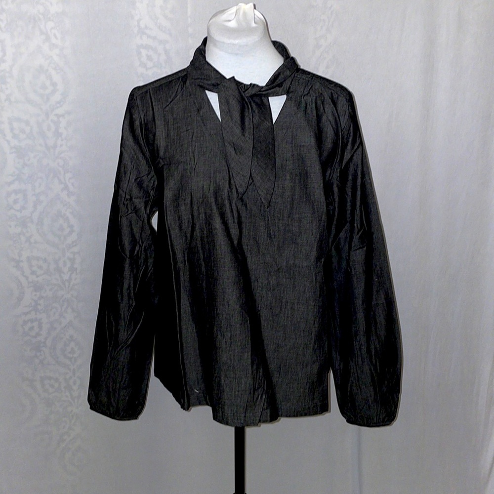 116- Loveriche Black Light Denim Blouse 100% Cotton Large